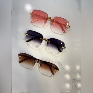 Stylish Gradient  Women's Sunglasses - Pink, Purple, Brown 3 pack